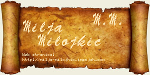 Milja Milojkić vizit kartica